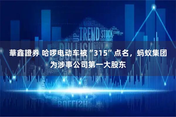 華鑫證券 哈啰电动车被“315”点名，蚂蚁集团为涉事公司第一大股东